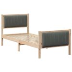 vidaXL Rám postele hnedá a tmavosivá 80 x 200 cm Borovicový masív – Obrázok 2
