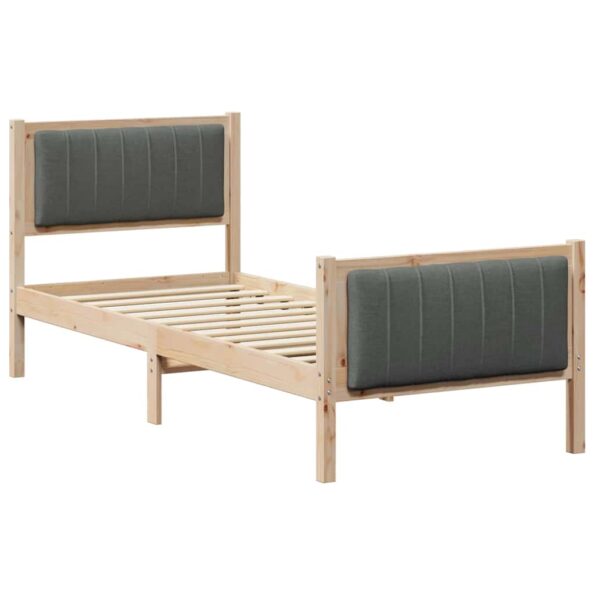 vidaXL Rám postele hnedá a tmavosivá 80 x 200 cm Borovicový masív – Obrázok 2