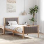 vidaXL Rám postele Hnedá a taupe 80 x 200 cm Borovicový masív