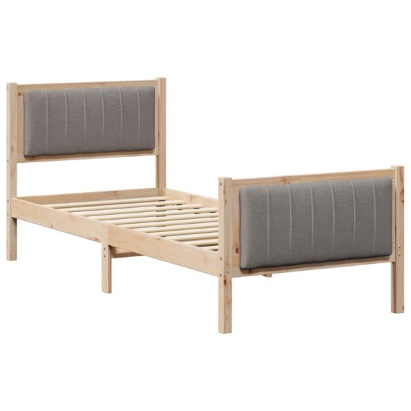 vidaXL Rám postele Hnedá a taupe 80 x 200 cm Borovicový masív – Obrázok 2