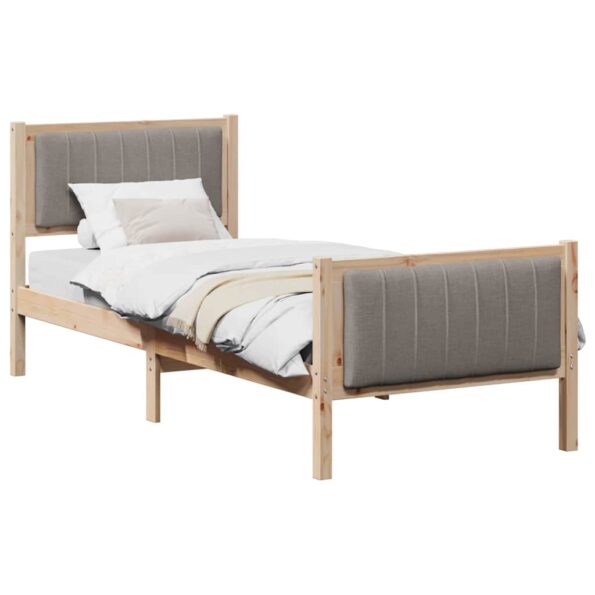 vidaXL Rám postele Hnedá a taupe 80 x 200 cm Borovicový masív – Obrázok 3