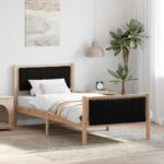 vidaXL Rám postele Hnedá a čierna 90 x 190 cm Borovicový masív