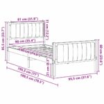 vidaXL Rám postele Hnedá a čierna 90 x 190 cm Borovicový masív – Obrázok 11