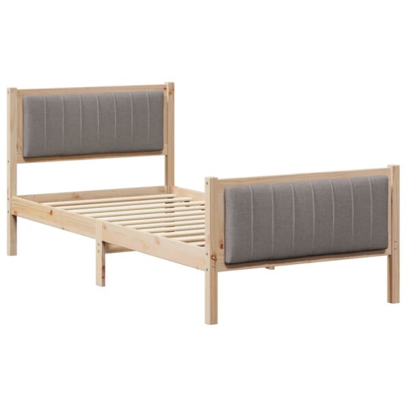 vidaXL Rám postele Hnedá a taupe 90 x 190 cm Borovicový masív – Obrázok 2