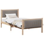 vidaXL Rám postele Hnedá a taupe 90 x 190 cm Borovicový masív – Obrázok 3