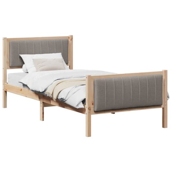 vidaXL Rám postele Hnedá a taupe 90 x 190 cm Borovicový masív – Obrázok 3
