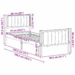 vidaXL Rám postele hnedá a tmavosivá 75 x 190 cm Borovicový masív – Obrázok 11