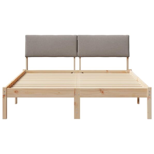 vidaXL Rám postele Hnedá a taupe 160 x 200 cm Borovicový masív – Obrázok 5