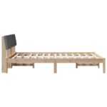 vidaXL Rám postele hnedá a tmavosivá 150 x 200 cm Borovicový masív – Obrázok 6