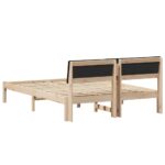 vidaXL Rám postele Hnedá a čierna 150 x 200 cm Borovicový masív – Obrázok 7