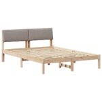 vidaXL Rám postele Hnedá a taupe 150 x 200 cm Borovicový masív – Obrázok 2