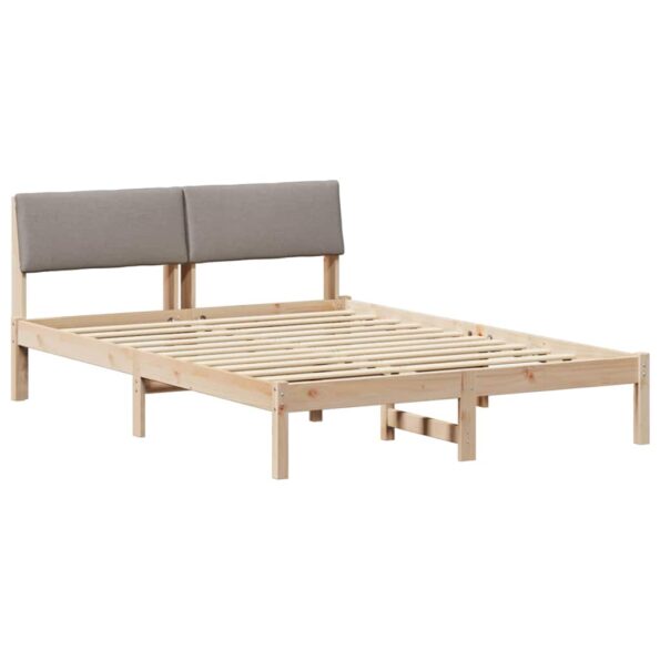 vidaXL Rám postele Hnedá a taupe 150 x 200 cm Borovicový masív – Obrázok 2