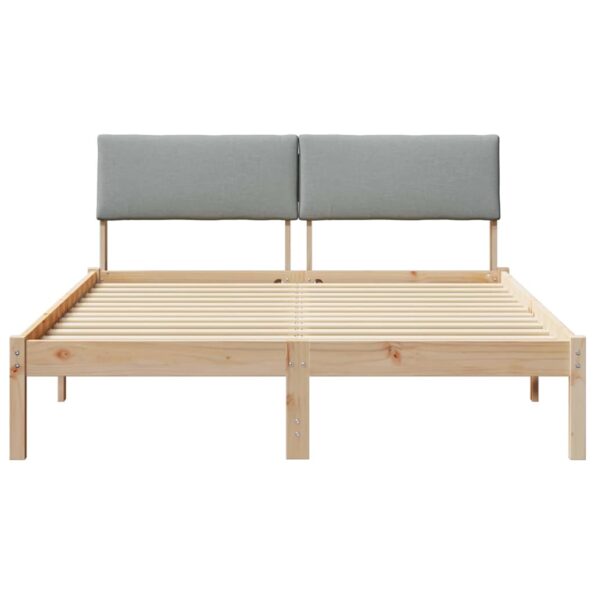 vidaXL Rám postele Hnedá a svetlo šedá 140 x 200 cm Borovicový masív – Obrázok 5