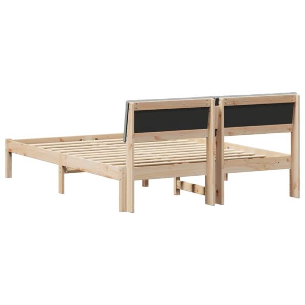 vidaXL Rám postele Hnedá a svetlo šedá 140 x 200 cm Borovicový masív – Obrázok 7