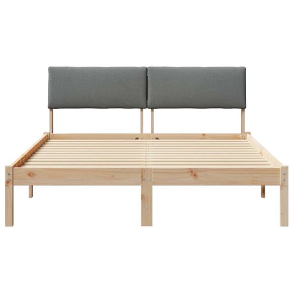 vidaXL Rám postele hnedá a tmavosivá 140 x 200 cm Borovicový masív – Obrázok 5