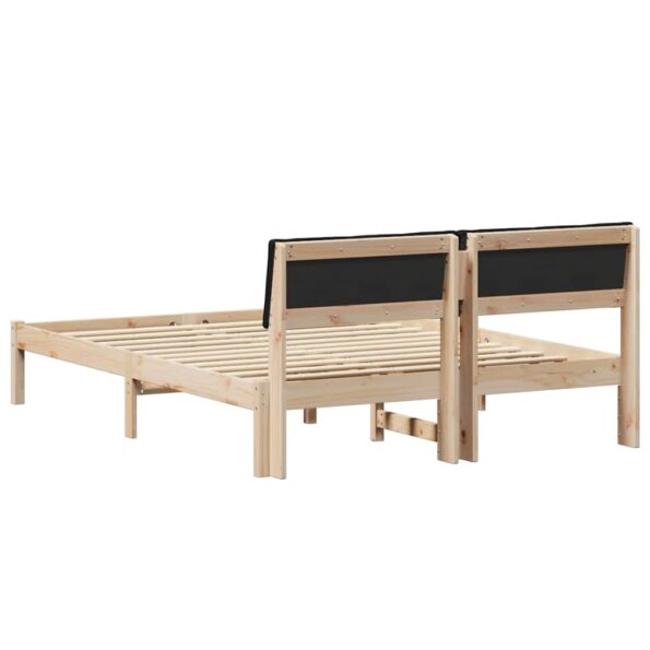 vidaXL Rám postele Hnedá a čierna 140 x 200 cm Borovicový masív – Obrázok 7