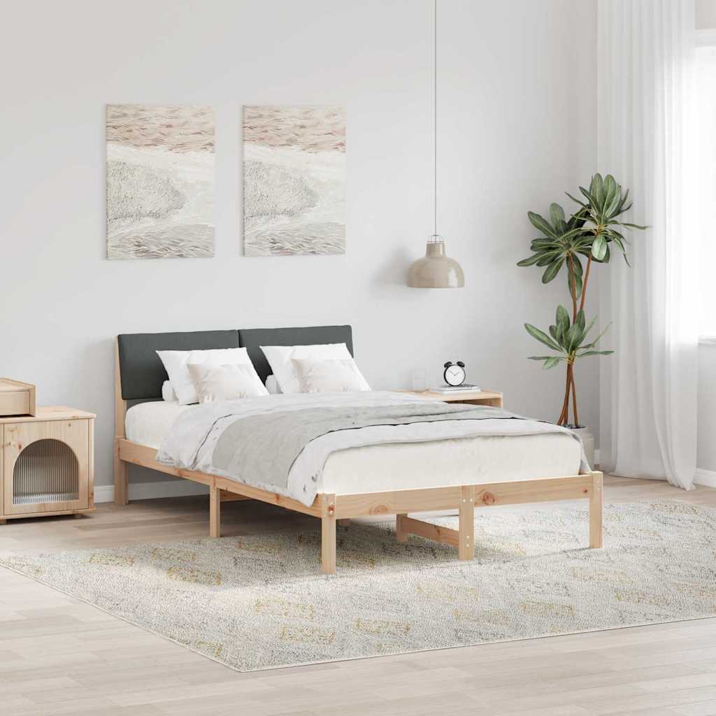878540_1.jpg vidaXL Rám postele hnedá a tmavosivá 120 x 200 cm Borovicový masív – Obrázok 1