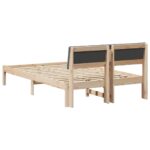 vidaXL Rám postele hnedá a tmavosivá 120 x 200 cm Borovicový masív – Obrázok 7