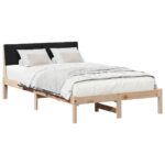 vidaXL Rám postele Hnedá a čierna 120 x 200 cm Borovicový masív – Obrázok 3