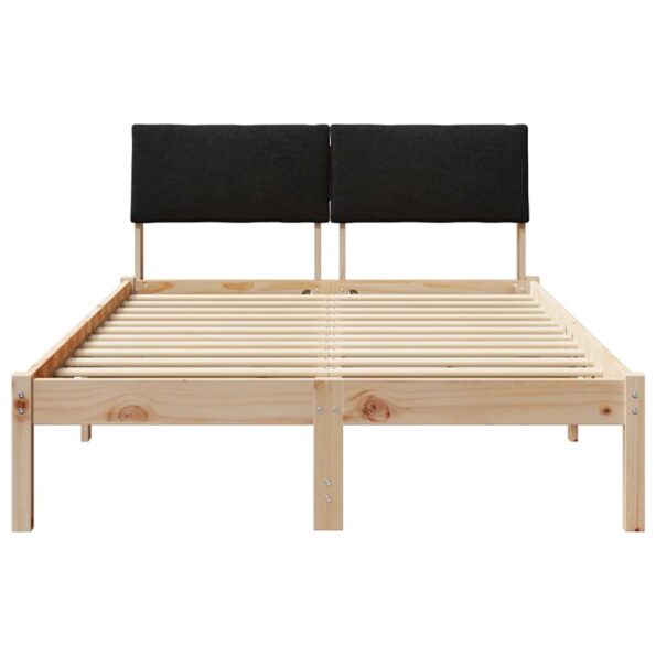 vidaXL Rám postele Hnedá a čierna 120 x 200 cm Borovicový masív – Obrázok 5