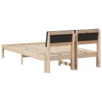 vidaXL Rám postele Hnedá a čierna 120 x 200 cm Borovicový masív – Obrázok 7