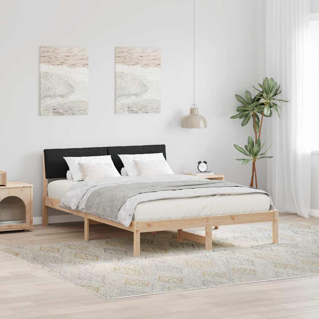 878546_1.jpg vidaXL Rám postele Hnedá a čierna 140 x 190 cm Borovicový masív – Obrázok 1