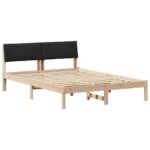 vidaXL Rám postele Hnedá a čierna 140 x 190 cm Borovicový masív – Obrázok 2
