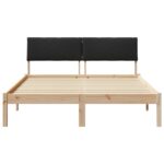 vidaXL Rám postele Hnedá a čierna 140 x 190 cm Borovicový masív – Obrázok 5