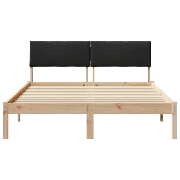 vidaXL Rám postele Hnedá a čierna 140 x 190 cm Borovicový masív – Obrázok 5
