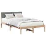 vidaXL Rám postele hnedá a tmavosivá 120 x 190 cm Borovicový masív – Obrázok 3
