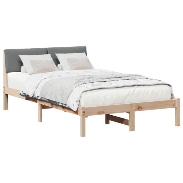 vidaXL Rám postele hnedá a tmavosivá 120 x 190 cm Borovicový masív – Obrázok 3