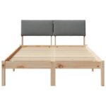 vidaXL Rám postele hnedá a tmavosivá 120 x 190 cm Borovicový masív – Obrázok 5