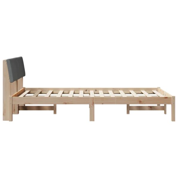 vidaXL Rám postele hnedá a tmavosivá 120 x 190 cm Borovicový masív – Obrázok 6