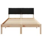 vidaXL Rám postele Hnedá a čierna 120 x 190 cm Borovicový masív – Obrázok 5