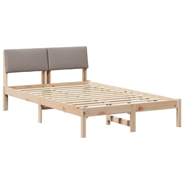 vidaXL Rám postele Hnedá a taupe 120 x 190 cm Borovicový masív – Obrázok 2