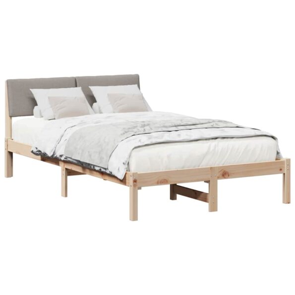 vidaXL Rám postele Hnedá a taupe 120 x 190 cm Borovicový masív – Obrázok 3