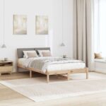 vidaXL Rám postele Hnedá a taupe 120 x 190 cm Borovicový masív – Obrázok 4