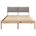vidaXL Rám postele Hnedá a taupe 120 x 190 cm Borovicový masív – Obrázok 5