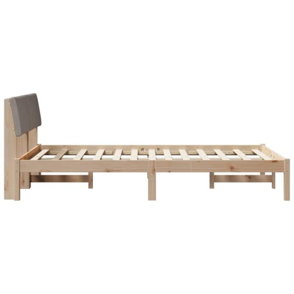 vidaXL Rám postele Hnedá a taupe 120 x 190 cm Borovicový masív – Obrázok 6