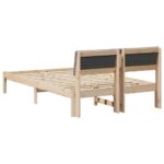 vidaXL Rám postele Hnedá a taupe 120 x 190 cm Borovicový masív – Obrázok 7