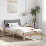 vidaXL Rám postele Hnedá a taupe 100 x 200 cm Borovicový masív