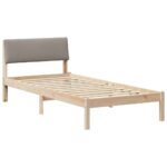 vidaXL Rám postele Hnedá a taupe 100 x 200 cm Borovicový masív – Obrázok 2