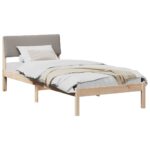vidaXL Rám postele Hnedá a taupe 100 x 200 cm Borovicový masív – Obrázok 3