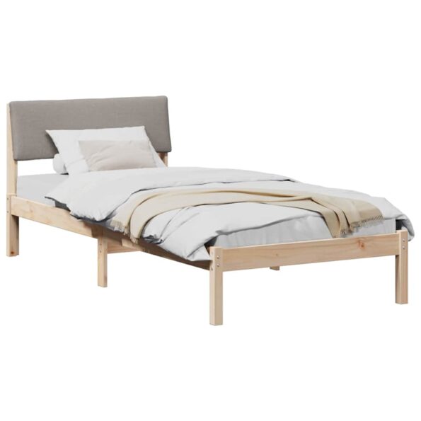 vidaXL Rám postele Hnedá a taupe 100 x 200 cm Borovicový masív – Obrázok 3