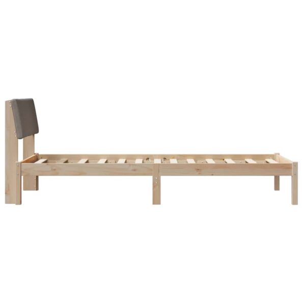 vidaXL Rám postele Hnedá a taupe 100 x 200 cm Borovicový masív – Obrázok 6