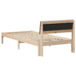 vidaXL Rám postele Hnedá a taupe 100 x 200 cm Borovicový masív – Obrázok 7