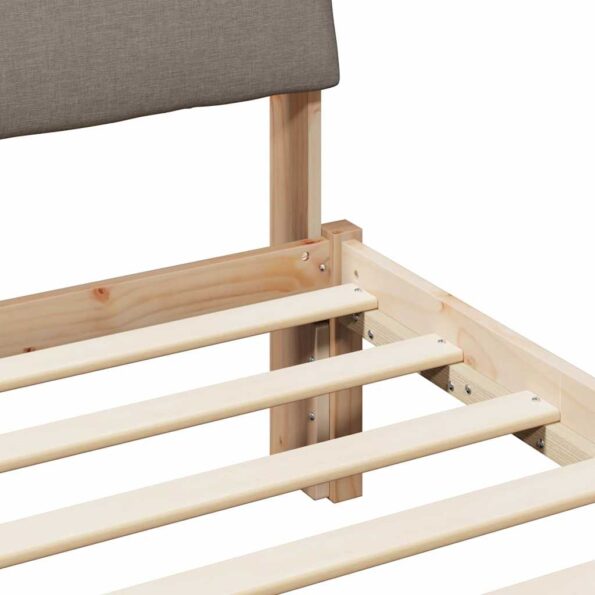 vidaXL Rám postele Hnedá a taupe 100 x 200 cm Borovicový masív – Obrázok 8