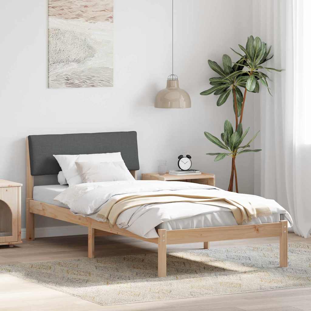 878565_1.jpg vidaXL Rám postele hnedá a tmavosivá 90 x 200 cm Borovicový masív – Obrázok 1
