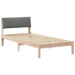vidaXL Rám postele hnedá a tmavosivá 90 x 200 cm Borovicový masív – Obrázok 2