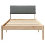 vidaXL Rám postele hnedá a tmavosivá 90 x 200 cm Borovicový masív – Obrázok 5